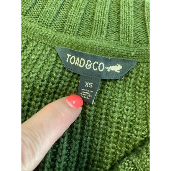 Toad & Co Women's XS Chive Butte Oversized Sweater V Neck Organic Cotton M22-19 - Picture 7 of 9